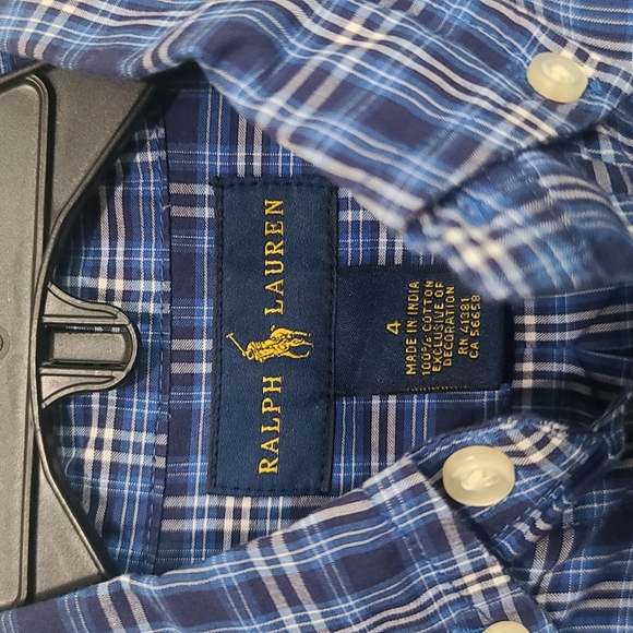 Ralph Lauren Long Sleeve Polo Button Up Boy 4 - Picture 3 of 4